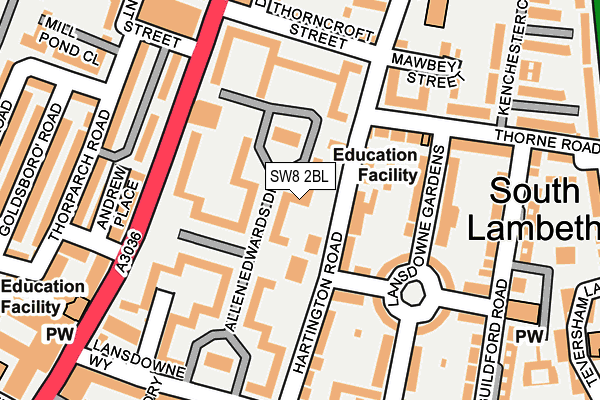 SW8 2BL map - OS OpenMap – Local (Ordnance Survey)