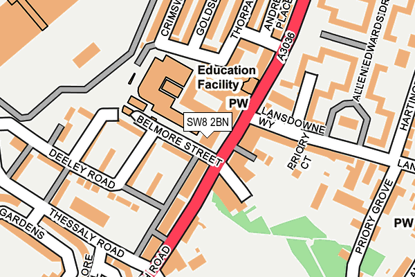 SW8 2BN map - OS OpenMap – Local (Ordnance Survey)