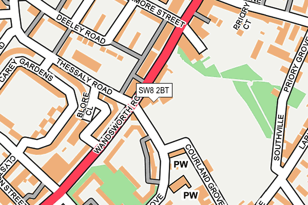 SW8 2BT map - OS OpenMap – Local (Ordnance Survey)