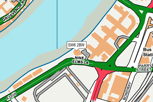 SW8 2BW map - OS OpenMap – Local (Ordnance Survey)