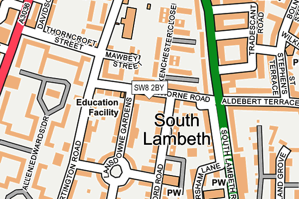 SW8 2BY map - OS OpenMap – Local (Ordnance Survey)