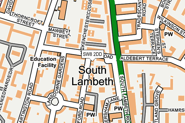 SW8 2DD map - OS OpenMap – Local (Ordnance Survey)