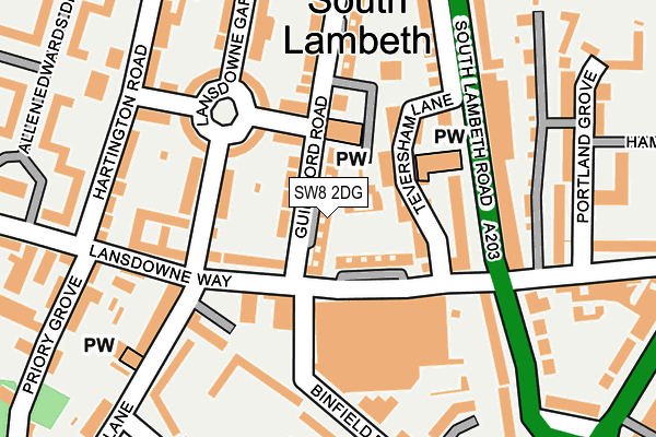 SW8 2DG map - OS OpenMap – Local (Ordnance Survey)