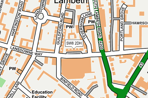 SW8 2DH map - OS OpenMap – Local (Ordnance Survey)