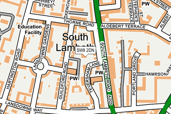SW8 2DN map - OS OpenMap – Local (Ordnance Survey)