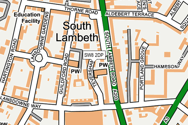 SW8 2DP map - OS OpenMap – Local (Ordnance Survey)