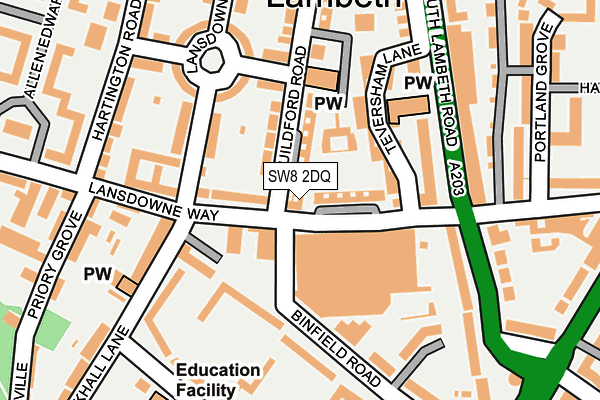 SW8 2DQ map - OS OpenMap – Local (Ordnance Survey)