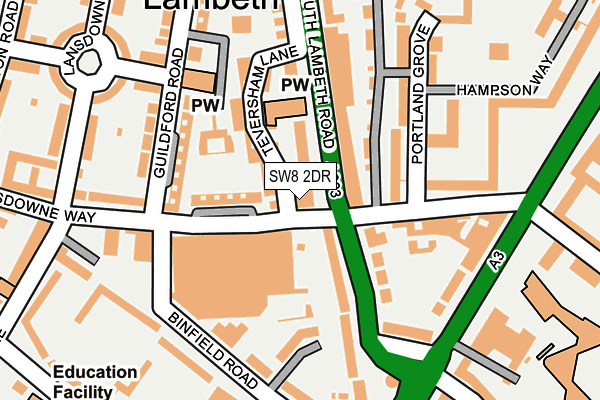 SW8 2DR map - OS OpenMap – Local (Ordnance Survey)