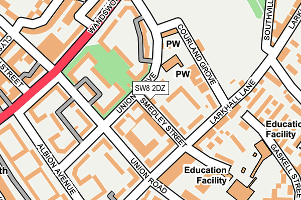 SW8 2DZ map - OS OpenMap – Local (Ordnance Survey)