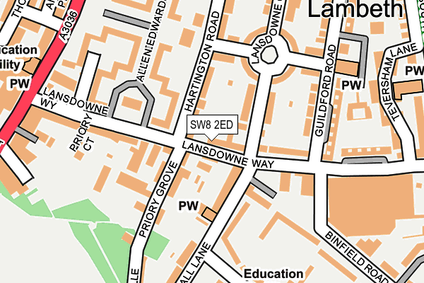 SW8 2ED map - OS OpenMap – Local (Ordnance Survey)