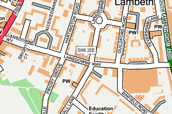 SW8 2EE map - OS OpenMap – Local (Ordnance Survey)