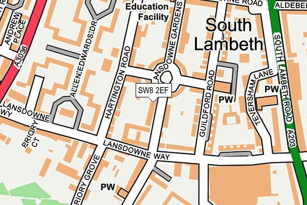 SW8 2EF map - OS OpenMap – Local (Ordnance Survey)