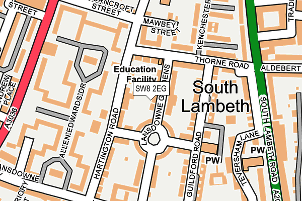 SW8 2EG map - OS OpenMap – Local (Ordnance Survey)