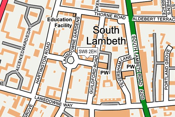 SW8 2EH map - OS OpenMap – Local (Ordnance Survey)