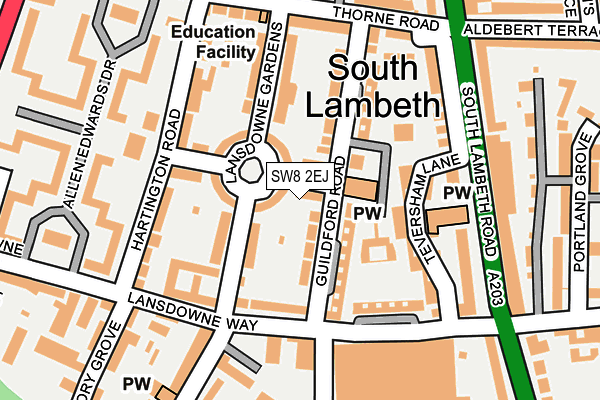 SW8 2EJ map - OS OpenMap – Local (Ordnance Survey)