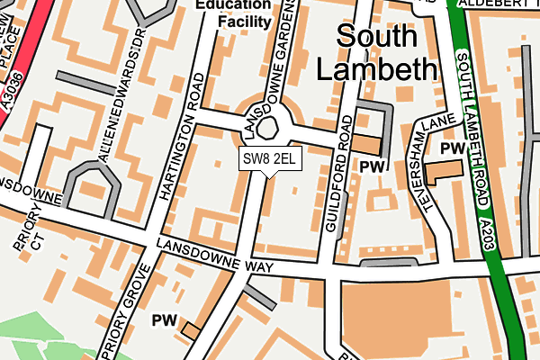 SW8 2EL map - OS OpenMap – Local (Ordnance Survey)