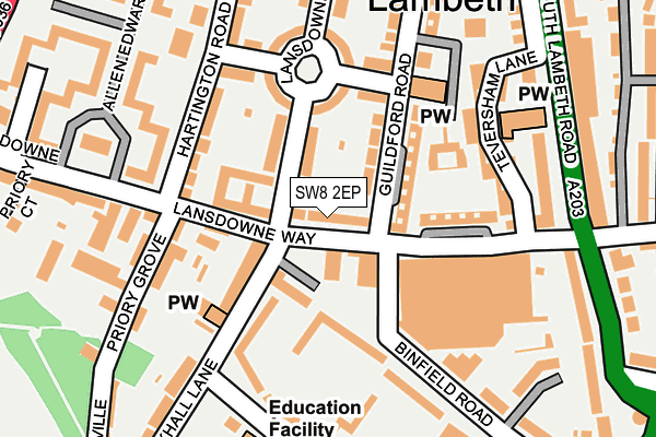 SW8 2EP map - OS OpenMap – Local (Ordnance Survey)