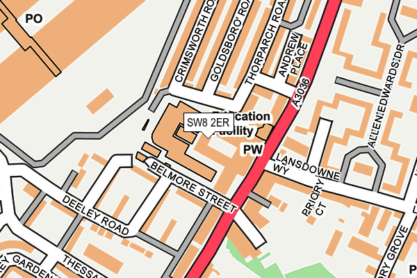 SW8 2ER map - OS OpenMap – Local (Ordnance Survey)