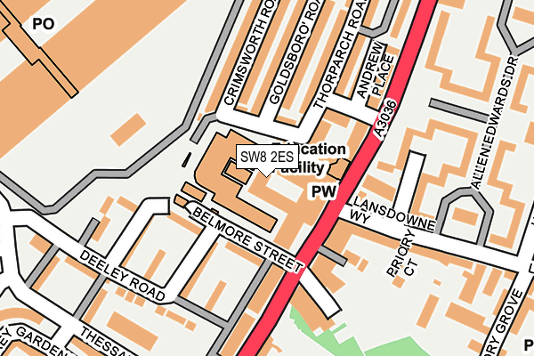 SW8 2ES map - OS OpenMap – Local (Ordnance Survey)