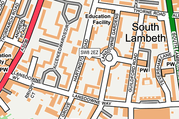 SW8 2EZ map - OS OpenMap – Local (Ordnance Survey)