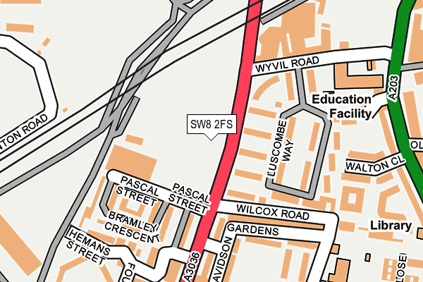 SW8 2FS map - OS OpenMap – Local (Ordnance Survey)