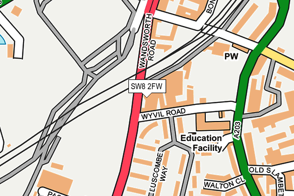 SW8 2FW map - OS OpenMap – Local (Ordnance Survey)