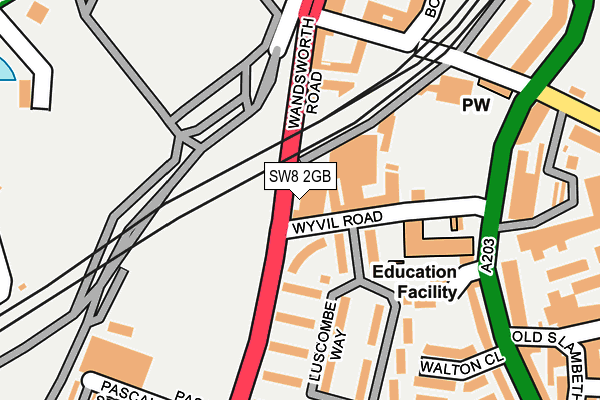SW8 2GB map - OS OpenMap – Local (Ordnance Survey)
