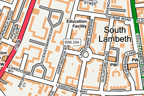 SW8 2HA map - OS OpenMap – Local (Ordnance Survey)