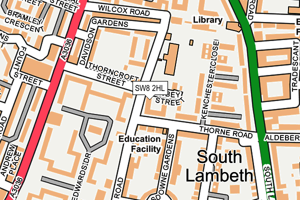 SW8 2HL map - OS OpenMap – Local (Ordnance Survey)