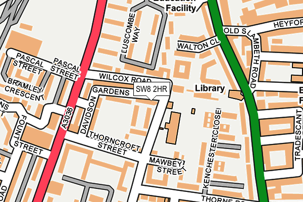 SW8 2HR map - OS OpenMap – Local (Ordnance Survey)