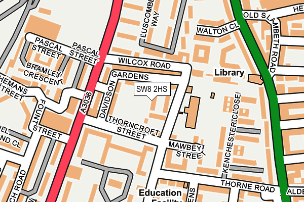 SW8 2HS map - OS OpenMap – Local (Ordnance Survey)