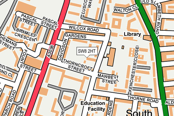 SW8 2HT map - OS OpenMap – Local (Ordnance Survey)