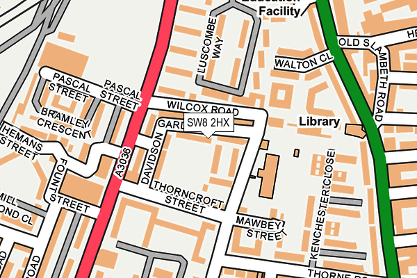 SW8 2HX map - OS OpenMap – Local (Ordnance Survey)