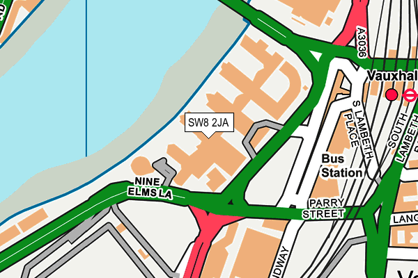 SW8 2JA map - OS OpenMap – Local (Ordnance Survey)