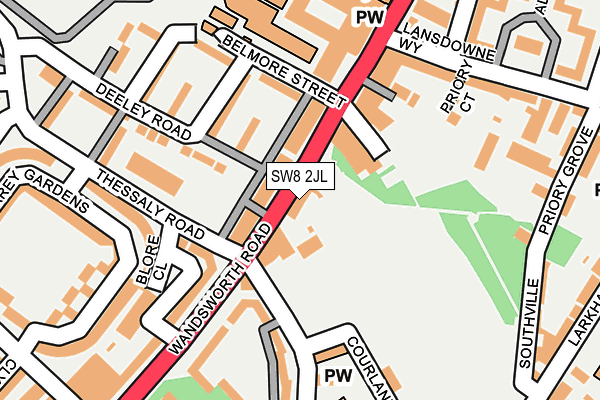 SW8 2JL map - OS OpenMap – Local (Ordnance Survey)