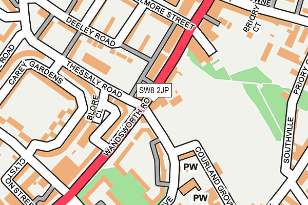 SW8 2JP map - OS OpenMap – Local (Ordnance Survey)