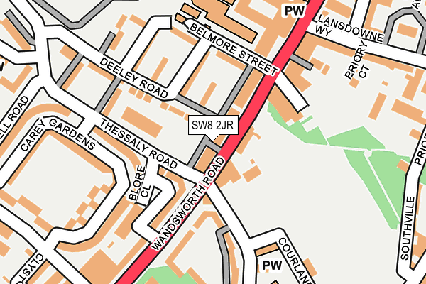 SW8 2JR map - OS OpenMap – Local (Ordnance Survey)