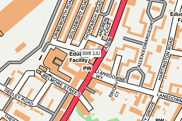 SW8 2JU map - OS OpenMap – Local (Ordnance Survey)