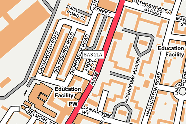 SW8 2LA map - OS OpenMap – Local (Ordnance Survey)