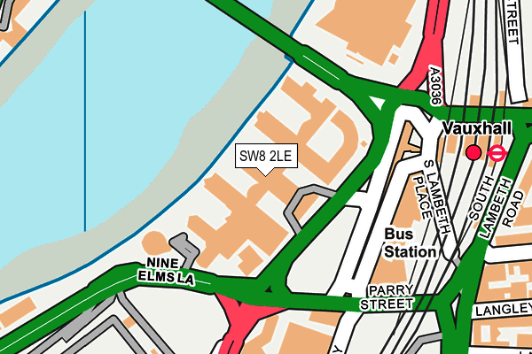 SW8 2LE map - OS OpenMap – Local (Ordnance Survey)