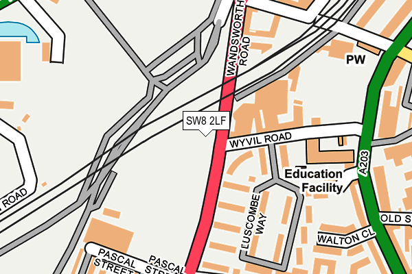 SW8 2LF map - OS OpenMap – Local (Ordnance Survey)