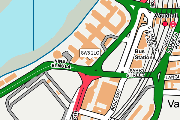 SW8 2LG map - OS OpenMap – Local (Ordnance Survey)