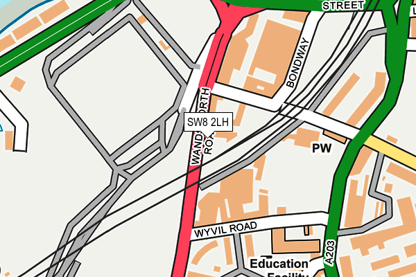 SW8 2LH map - OS OpenMap – Local (Ordnance Survey)