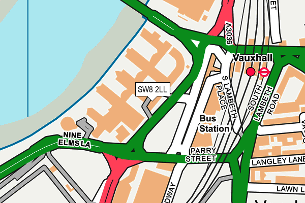 SW8 2LL map - OS OpenMap – Local (Ordnance Survey)