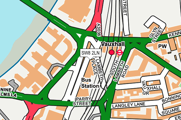 SW8 2LN map - OS OpenMap – Local (Ordnance Survey)