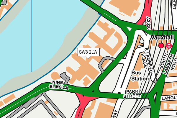 SW8 2LW map - OS OpenMap – Local (Ordnance Survey)