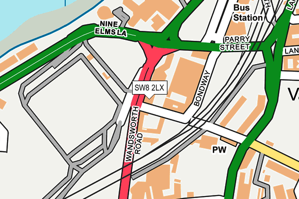 SW8 2LX map - OS OpenMap – Local (Ordnance Survey)