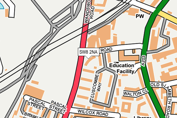 SW8 2NA map - OS OpenMap – Local (Ordnance Survey)