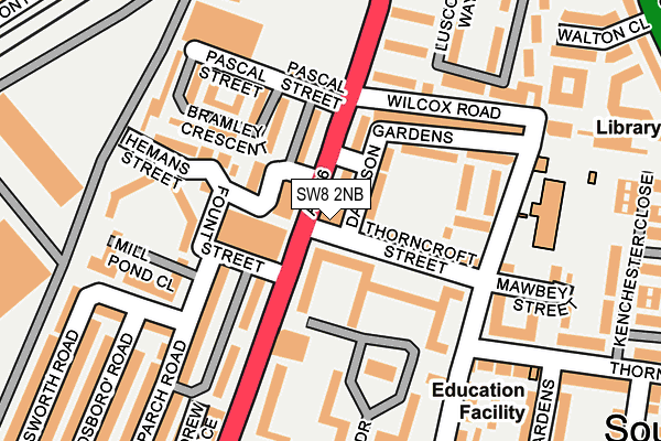 SW8 2NB map - OS OpenMap – Local (Ordnance Survey)