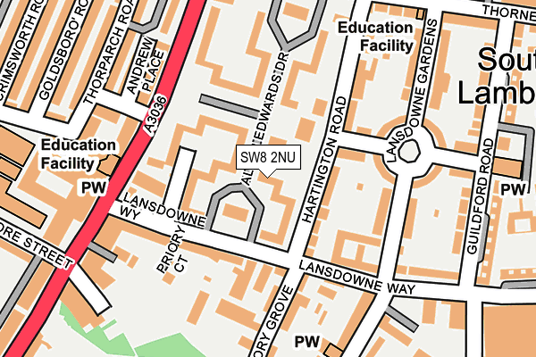 SW8 2NU map - OS OpenMap – Local (Ordnance Survey)